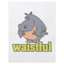 waistful diet hippo pun cartoon measuring waist flyers