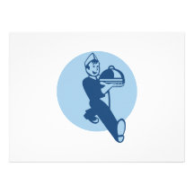 Waiter Cook Chef Baker Serving Food Personalized Invitations
