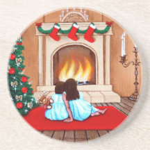 "Waiting for Santa Claus" Beverage Coaster