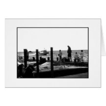 'Waiting for the Water Taxi' Blank Greeting Card
