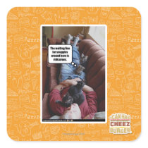 Waiting line for snuggles square sticker