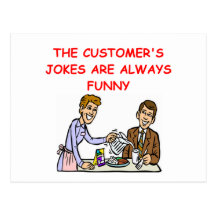 waitress joke post card