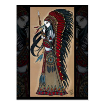 Wakanda Native Tribal Warrior Priestess Postcard