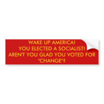 WAKE UP AMERICA!YOU ELECTED A SOCIALIST!AREN'T ... BUMPER STICKERS