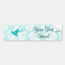 Wakeboarder turquoise autocollants pour voiture
