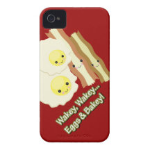 wakey wakey eggs and bakey kawaii bacon eggs iPhone 4 covers