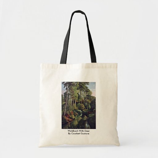 Waldbach With Deer By Courbet Gustave Bags