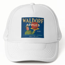 Waldorf Brand Apples Vintage Crate Label Trucker Hat