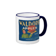 Waldorf Brand Apples Vintage Crate Label Mug