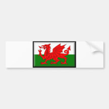 Wales Flag Bumper Stickers