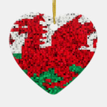 Wales Flag glitter ornament