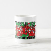 Wales Land of Rugby Welsh Design Coffee Mugs
