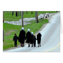 Walk Home From Church Greeting Cards