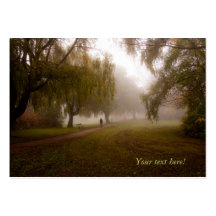 Walk in fog pocket calendars business card template