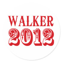 WALKER 2012 T-SHIRT ROUND STICKER