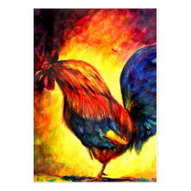 Walkin' The Talk (Rooster) ACEO Art Trading Cards Business Card Templates