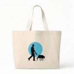 WALKING DOG MOON TOTE BAGS