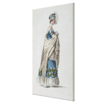 Walking dress, fashion plate from Ackermann's Repo canvas prints