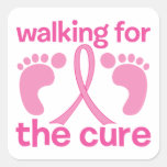Walking For The Cure Square Stickers