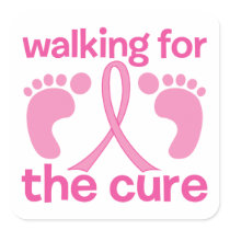 Walking For The Cure Square Stickers