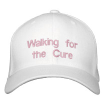 Walking for the Curehat white Embroidered Baseball Caps