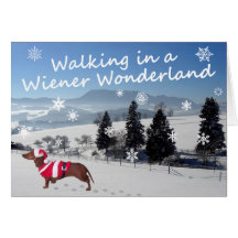 Walking in a Wiener Wonderland Greeting Card
