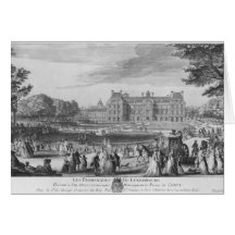 Walking in the Luxembourg gardens, 1729 Greeting Card