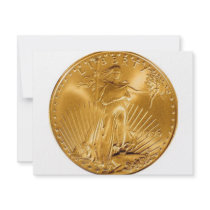 Walking Liberty Golden Coin Invitations