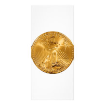 Walking Liberty Golden Coin Personalized Rack Card
