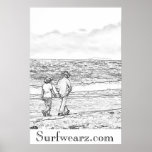 Walking On a Beach Colouring Book Poster