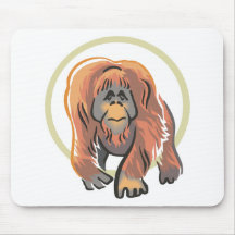walking orangutan design mouse mats