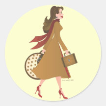 Walking Round Sticker