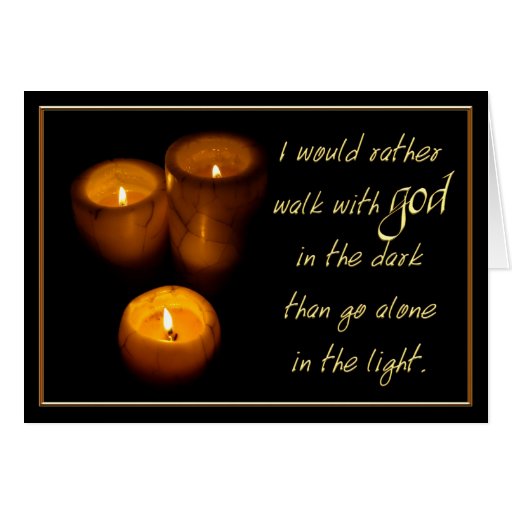 Walking With God Candles Greeting Cards