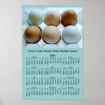 Wall Calendar with Coloured Eggs  - Customizeable