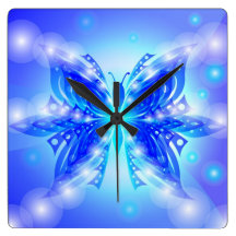 Wall Clock Butterfly Abstract