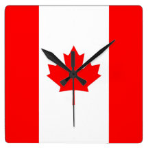 Wall Clock with Flag of Canada