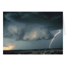 Wall cloud with lightning greeting cards