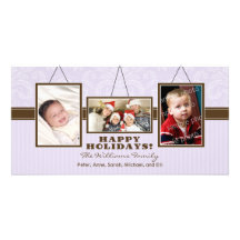 Wall Frames Family Holiday Photocard (lilac) Picture Card