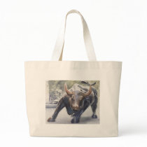 Wall Street Bull by Paul Jackson Canvas Bags