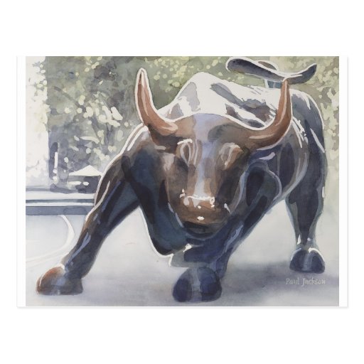 Wall Street Bull by Paul Jackson Post Card
