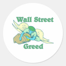 Wall Street Greed Runde Sticker