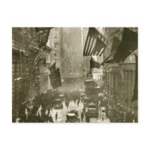 Wall Street Party, end of WW1, 1918 Postcard