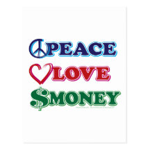Wall Street/Peace Love Money Postcard