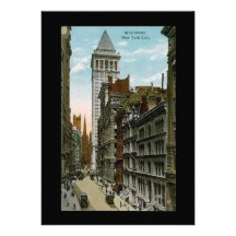 Wall Street vintage, New York City Carton D'invitation