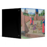Walled garden with a woman gardening binders