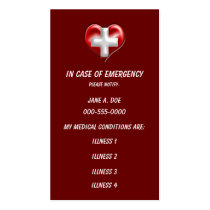 wallet size medical warning business card templates