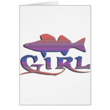 WALLEYE GIRL GREETING CARD