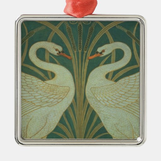 Wallpaper Design for panel of "Swan, Rush & Iris" Christmas Tree Ornament