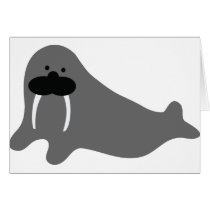 walrus comic icon greeting cards