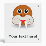 Walrus head cartoon 3 ring binders